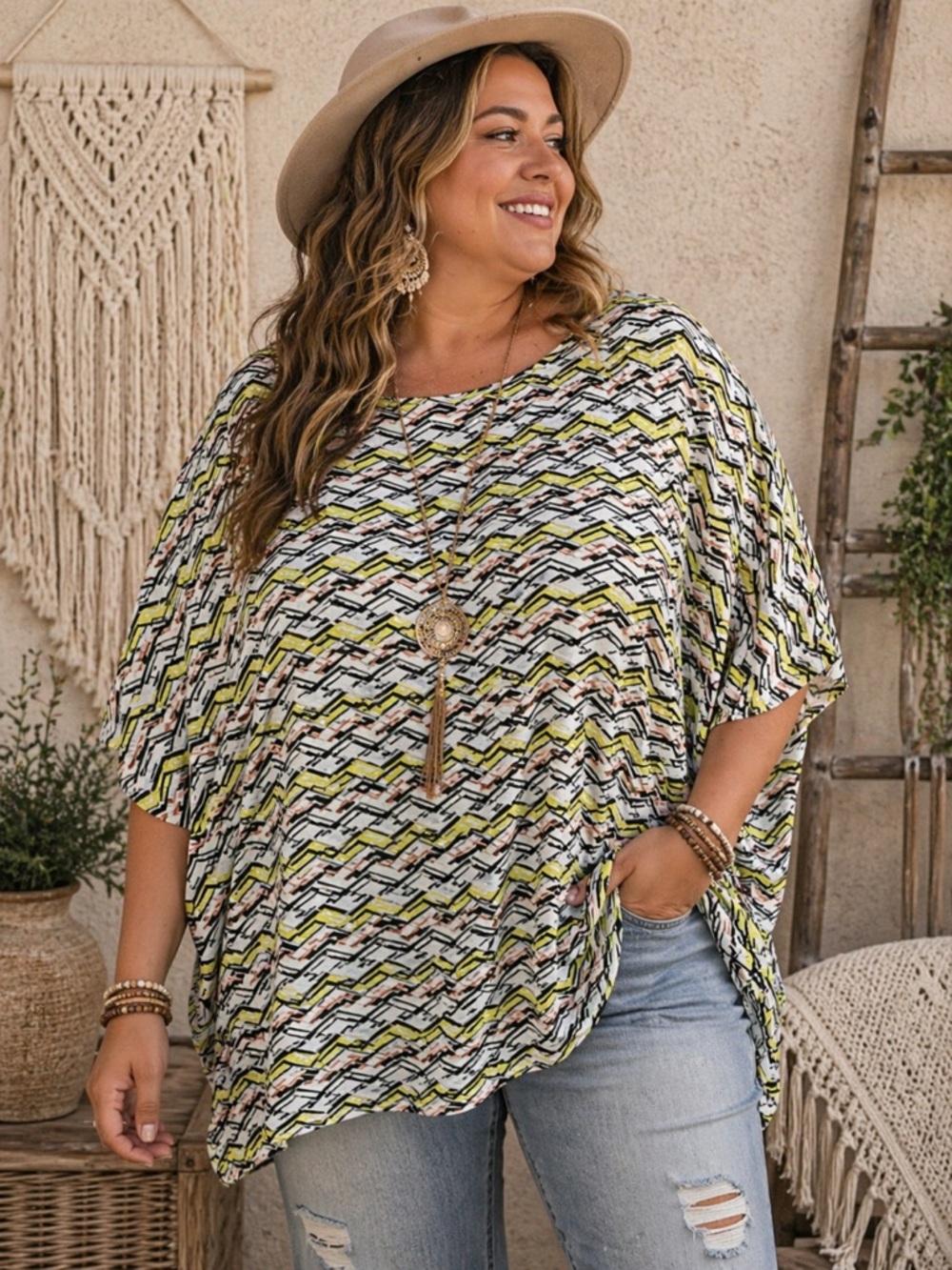 ✨ Melissa McCarthy Boho Tunic Top – 3X/4X (By Measurements) ✨